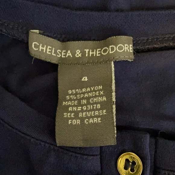 Chelsea & Theodore Jersey Knit Navy Blue Dress - 4 - Picture 4 of 6